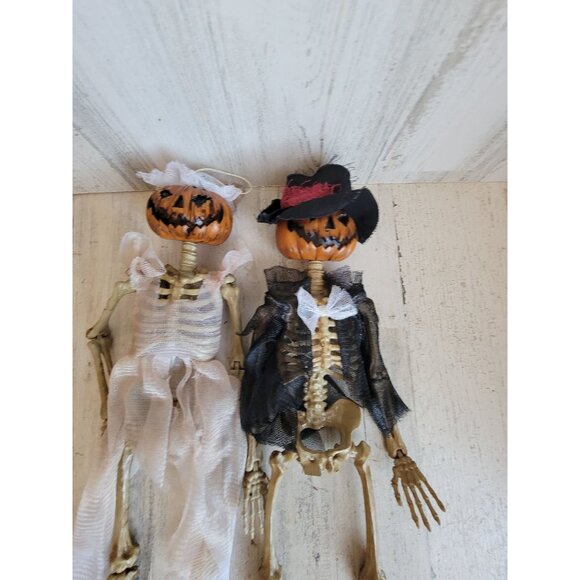 Skeleton pumpkin hanging Jack O'Lantern Halloween home decor set - Picture 3 of 8